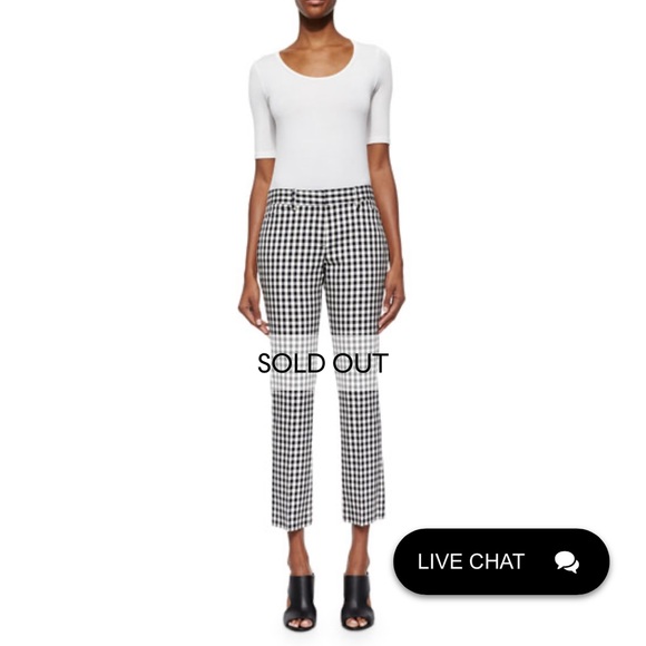 theory barnet check izelle s pant trouser gingham size 6 new with tags - Picture 4 of 6